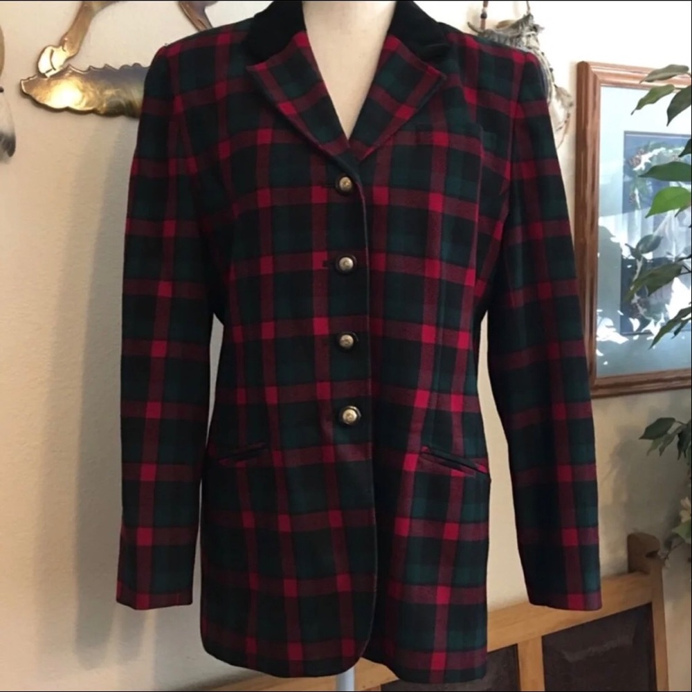 Vintage Pendleton plaid wool jacket blazer
